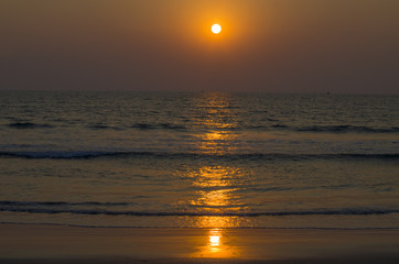 Beautiful landscape a sunset at the sea in Asia
