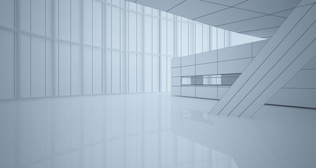 Fototapeta premium Streszczenie rysunek biały parametryczny wnętrze. Czarny rysunek wielokąta. Ilustracja i renderowanie 3D.