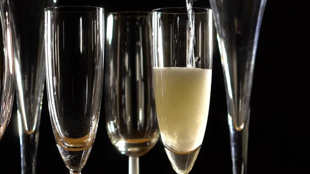 Cinemagraph of champagne pouring into a glass.