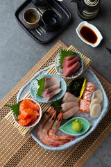 Fototapeta na wymiar Big sashimi set - Japanese food