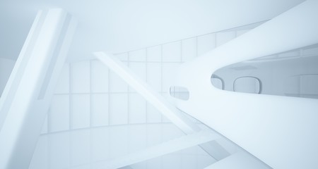 Obraz premium White smooth abstract architectural background. 3D illustration and rendering