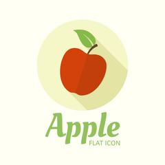 Apple isolated vector flat style round icon