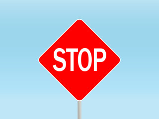 Stop Roadsign on Blue Sky 