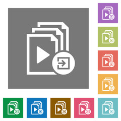 Import playlist square flat icons