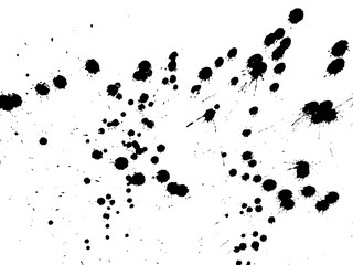 Handdrawn grunge texture. Abstract ink drops background. Black and white grunge illustration. Vector watercolor artwork pattern.