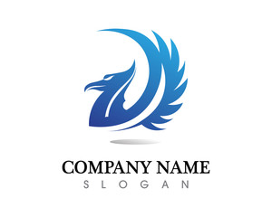 Falcon Wing Logo Template vector icon design