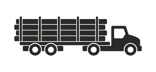 Truck icon, Monochrome style. isolated on white background