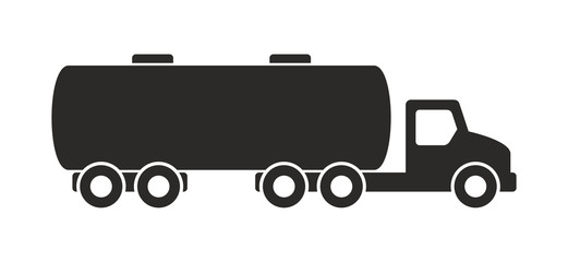 Tanker truck icon, Monochrome style. isolated on white background