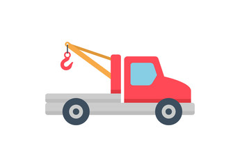 Tow truck icon, Flat style. isolated on white background