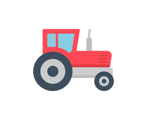 Tractor icon, Flat style. isolated on white background
