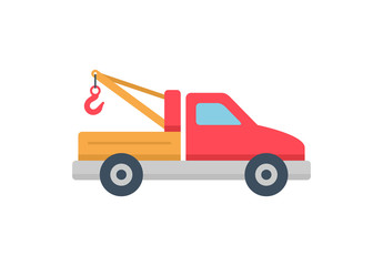 Tow truck icon, Flat style. isolated on white background