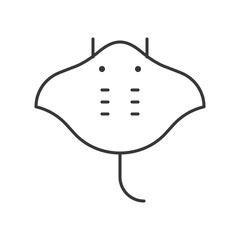 Stingray icon, set of ocean life, line design vector