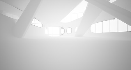 White smooth abstract architectural background. 3D illustration and rendering