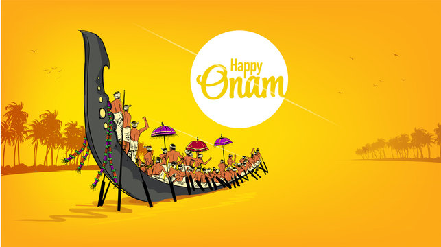 Background for happy onam festival south india Vector Image