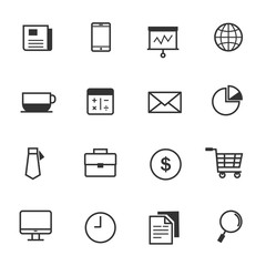 Business and Office Marketing Items Icons, Vector Illustration Design