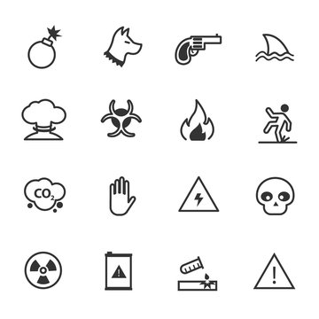 Warnings Related Icons, Vector Illustration Design
