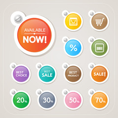 Sticker label colorful set
