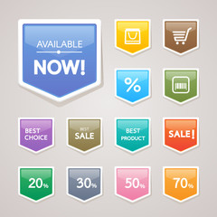 Sticker label colorful set