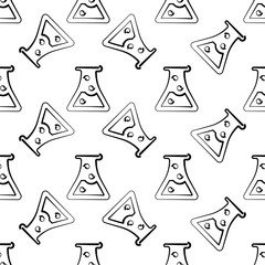 Beaker Icon Seamless Pattern, Beaker