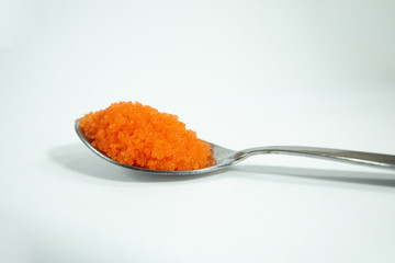 eggs ingredient onspoon prepared for sushi japanese food .