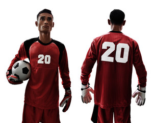 Fototapeta premium Set of soccer goalkeeper isolated on white background