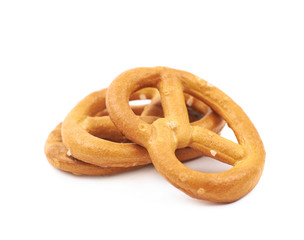 Salted pretzels isolated
