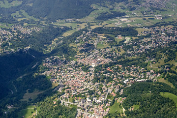 aerial of Cremeno village, Valsassina,  Italy