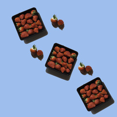 strawberries textured, pop and contemporary graphic still life