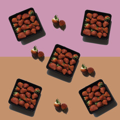 strawberries textured, pop and contemporary graphic still life