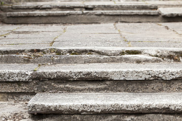 step of the old concrete staircase
