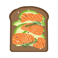 breakfast with salmon and toast