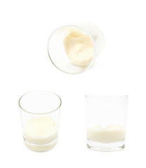 Glass shot of mayonnaise isolated