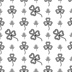 Shamrock Three Leaf Clover Seamless Pattern