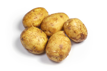 Washed raw potatoes