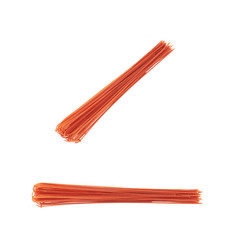 Dry red tomato spaghetti composition