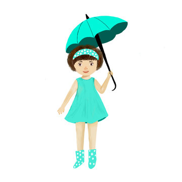 Baby standing umbrella