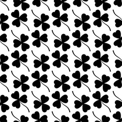 Fototapeta premium Shamrock Three Leaf Clover Seamless Pattern