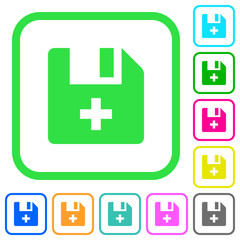 Fototapeta premium Add new file vivid colored flat icons
