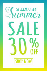 Summer Sale - colourful poster. Vector.