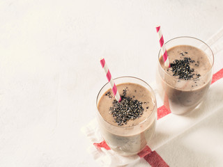 Healthy breakfast smoothie with chia seeds