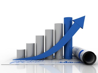 3d rendering Stock market online business concept. business Graph 