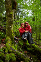 Fototapeta na wymiar Couple of hikers