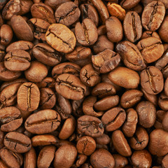 Surface coated with the coffee beans