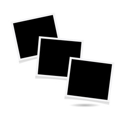 Squares frame template with shadows on white background