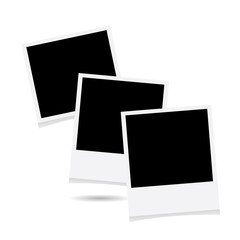 Squares frame template with shadows on white background