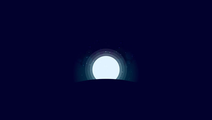 Full moon with lens flare vector