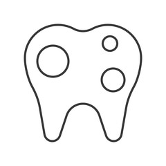 Tooth decayed, simple outline icon