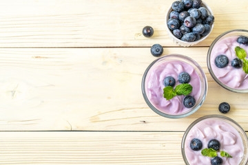 yogurt with fresh blueberries