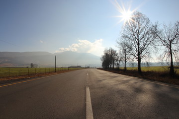 Long road through the countryside
