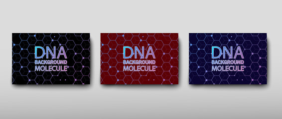 DNA abstract geometric background, layout in A4 set technology brochure flyer design template vector shadow